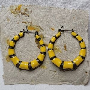 Vintage Bamboo Gold Hoops